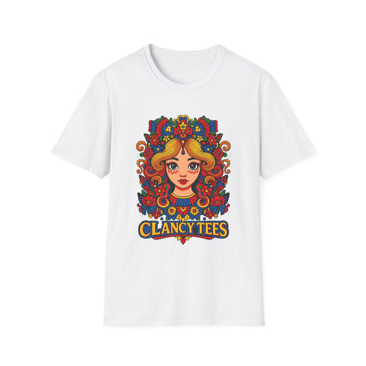 Folk Art Goddess T-Shirt Vintage Boho Graphic Tee Colorful Festival Shirt Gift for Free Spirit Friends Gift for Art Lovers Retro Ethnic Artwork