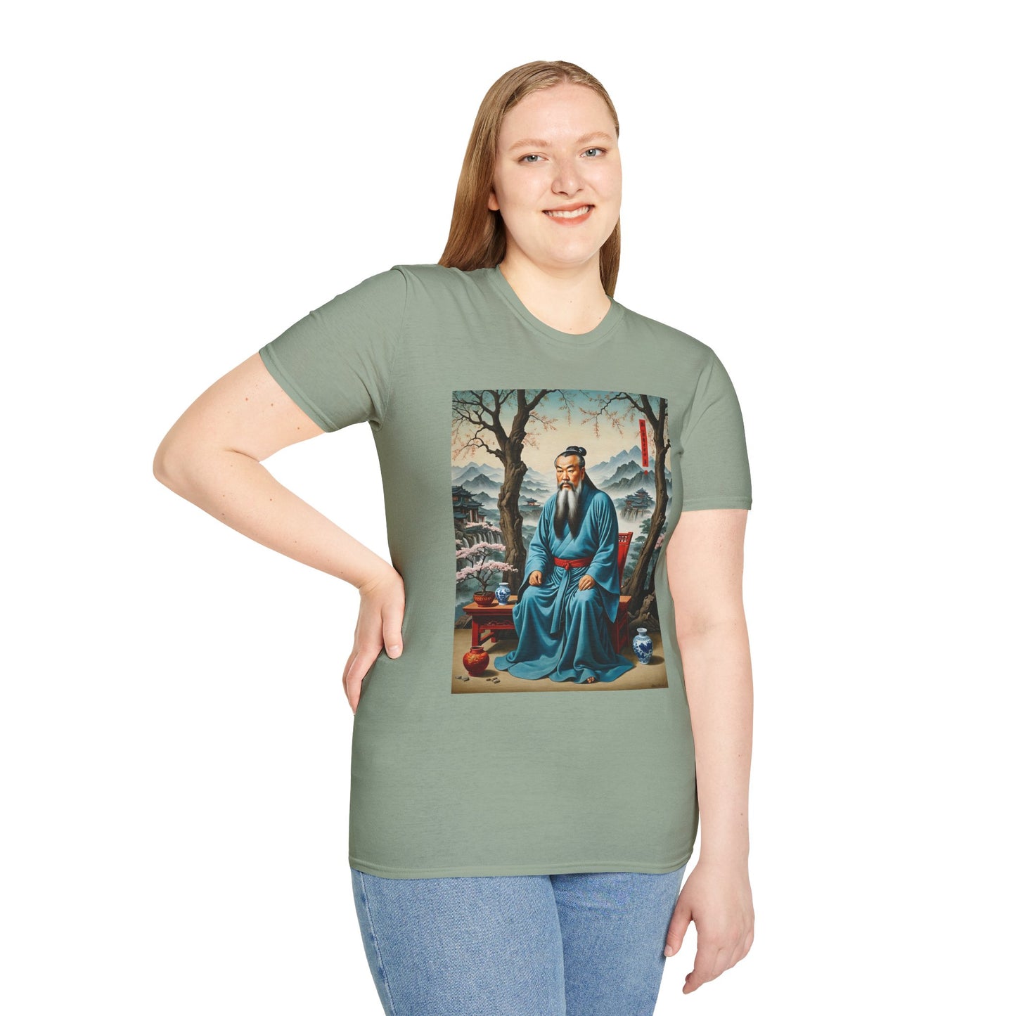 Ancient Scholar T-Shirt Eastern Wisdom Graphic Tee Traditional Art Shirt Gift for History Buffs Gift for Philosophy Fans Timeless Cultural Artwork