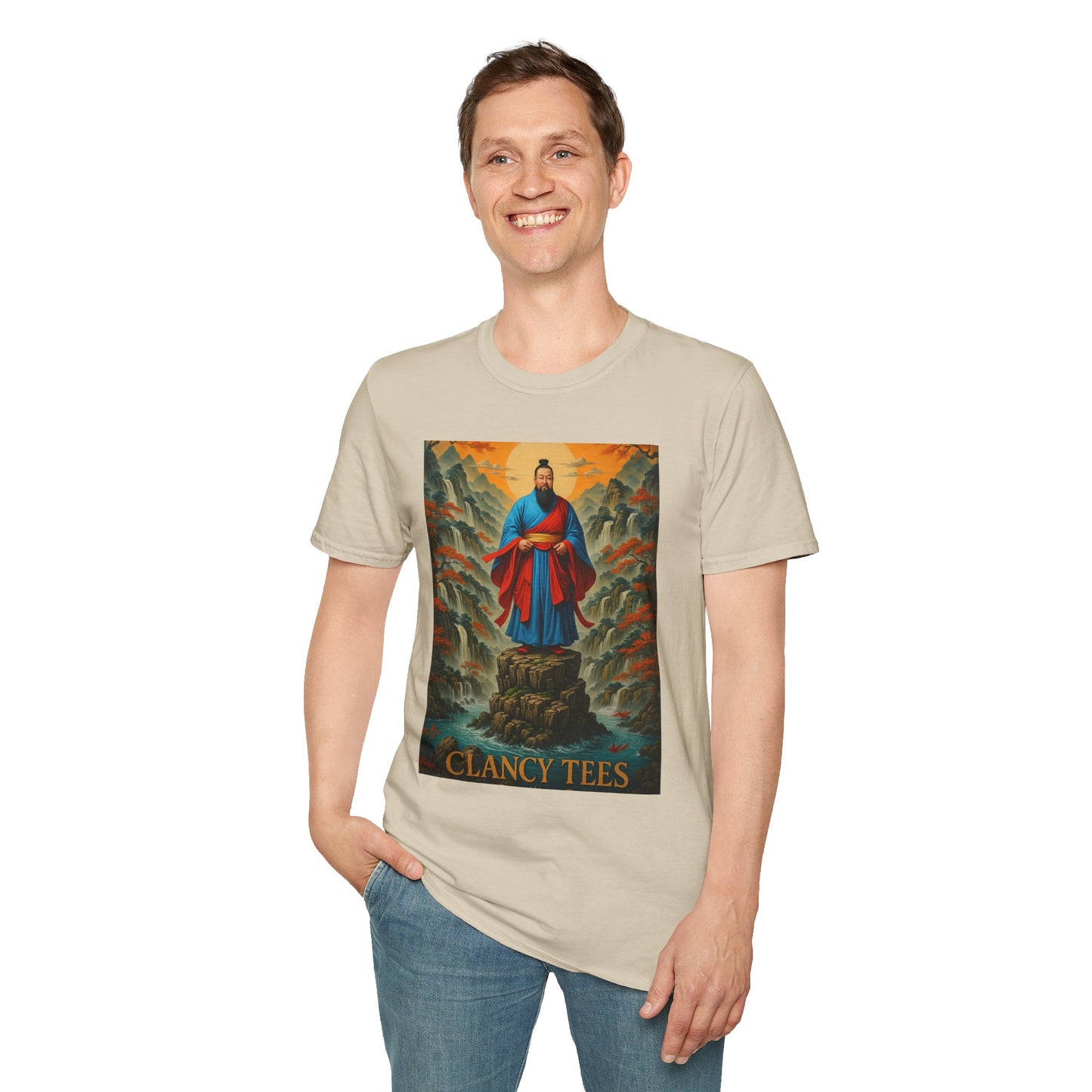 Ancient Warrior Monk T-Shirt Samurai Zen Mountain Tee Japanese Warrior Art Shirt Gift for Martial Arts Fans Gift for History Lovers Spiritual Art