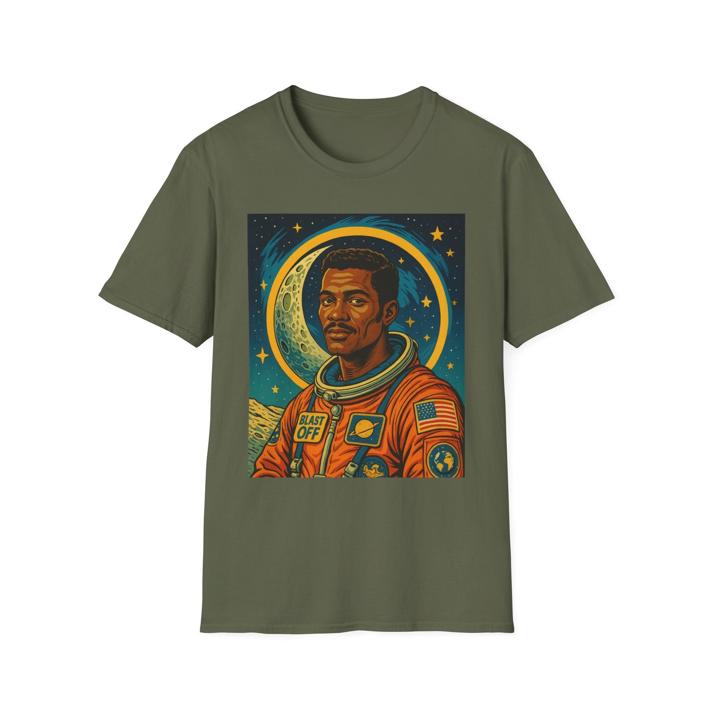 Afrofuturist Astronaut Shirt – Retro Space Art Tee – Gift for Sci-Fi Fans, Black Space History Buffs, Dreamers, Visionaries, and Cosmic Thinkers