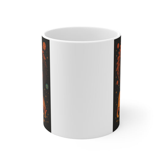 Afrofuturist Coffee Mug 11oz Ceramic Cup Black Girl Magic Cosmic Drinkware Astrology Inspired Galaxy Art For Morning Coffee Tea And Hot Drinks