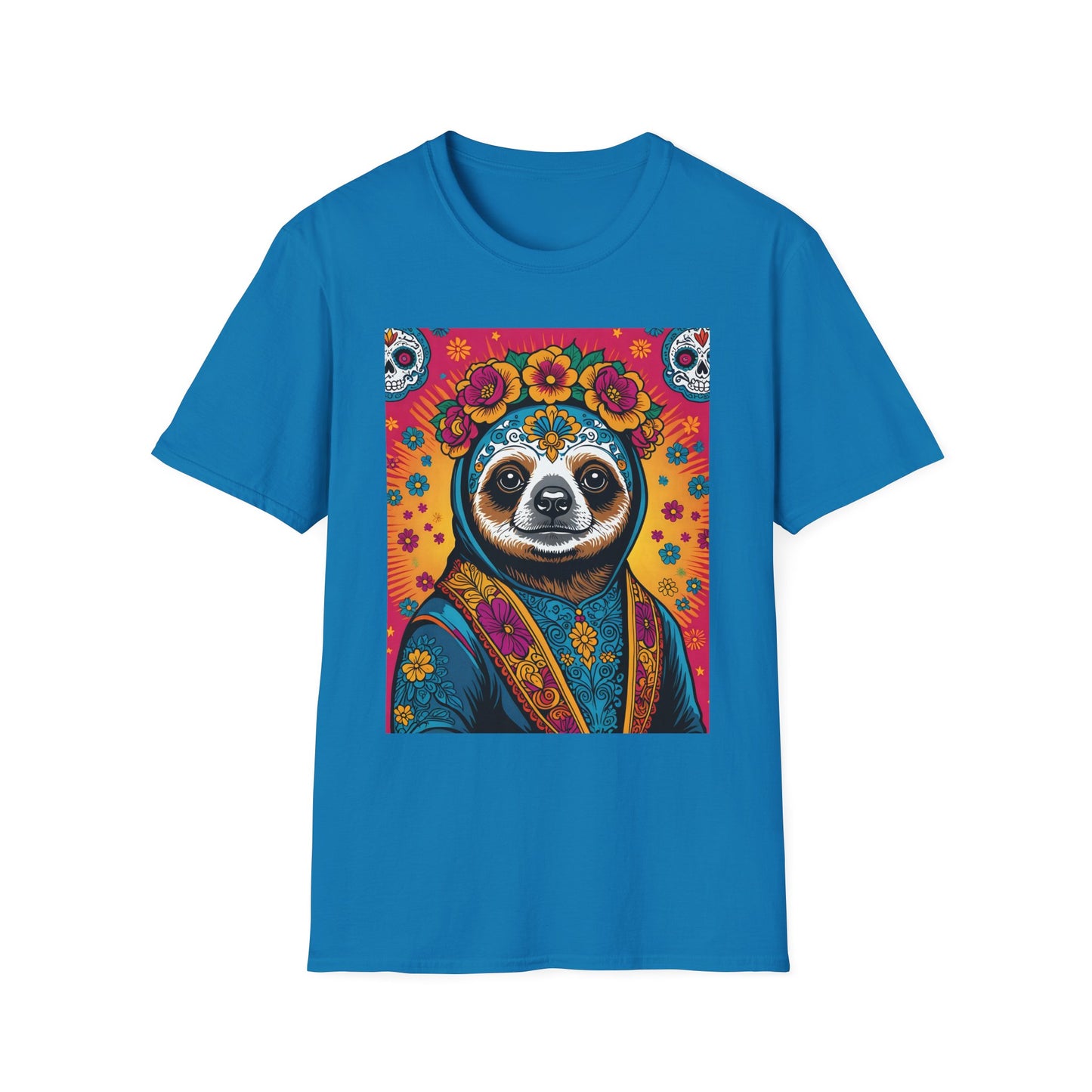 Boho Sloth T Shirt Trippy Animal Graphic Tee Colorful Festival Top Gift for Sloth Lovers