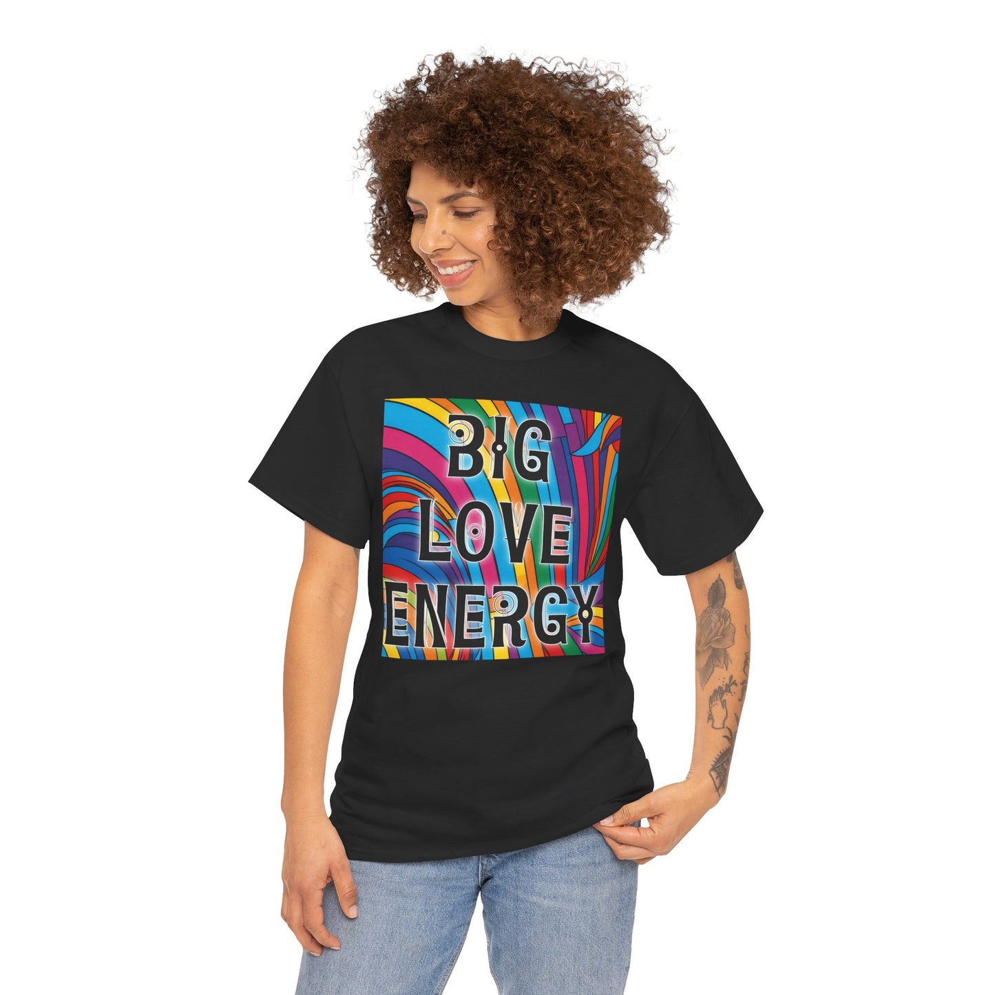 Big Love Energy Tee – Bold Rainbow Graphic T-Shirt