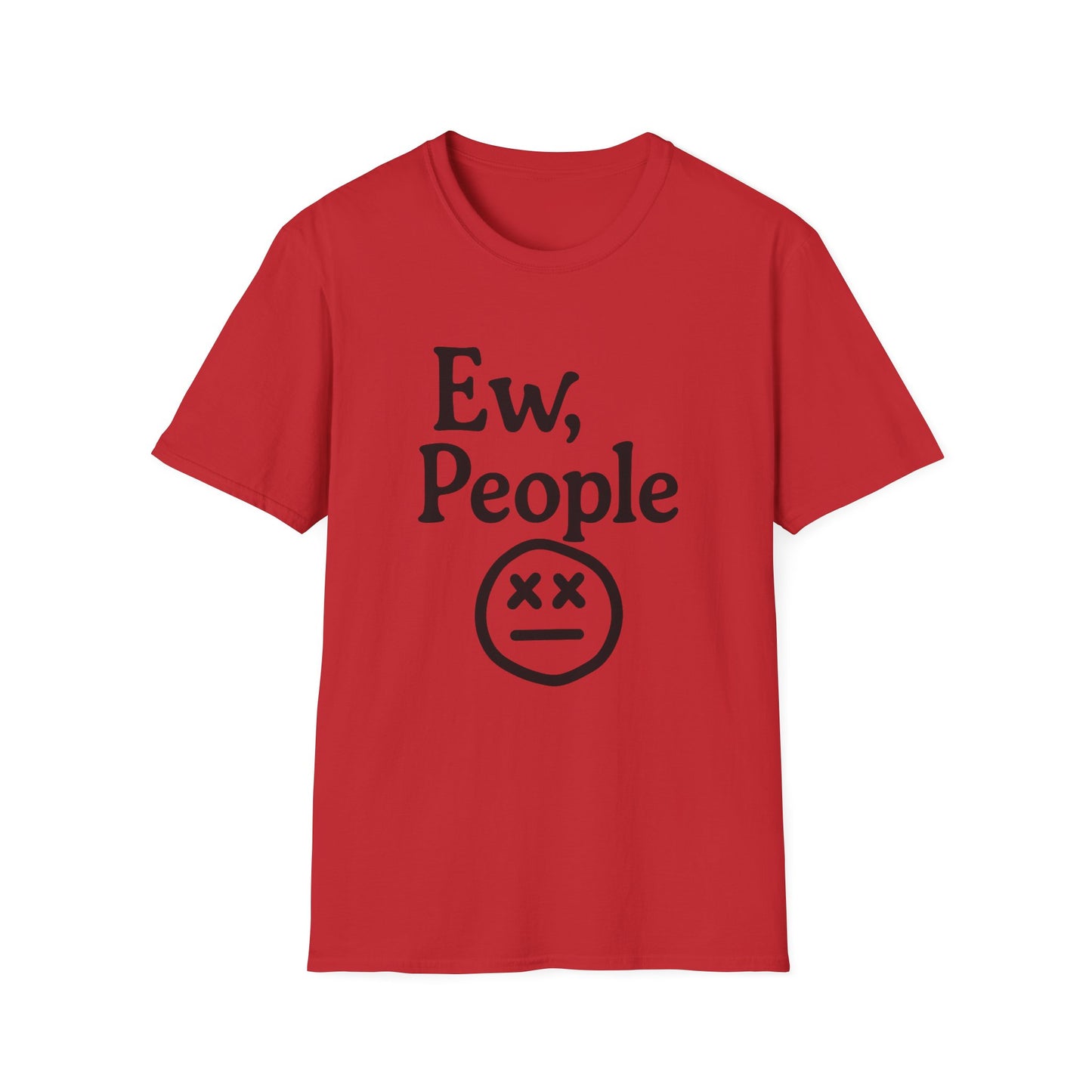 Ew, People Unisex Softstyle T-Shirt | Funny Graphic Tee for Introverts, Gift for Friends, Casual Wear, Comfortable Everyday Shirt