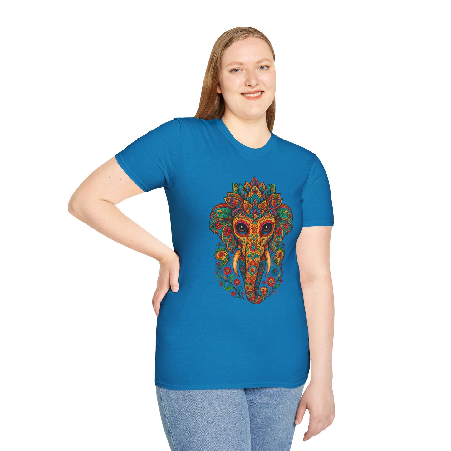 Boho Elephant Shirt Psychedelic Floral Head Art Tee Gift for Spiritual Seekers Animal Lovers and Mindful Hippies with a Love for Earthy Trippy Vibes