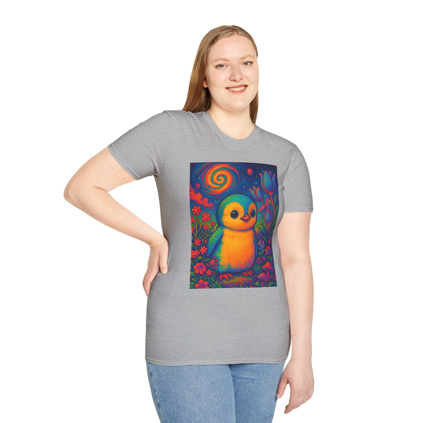 Psychedelic Baby Penguin T-Shirt – Trippy Cute Animal Tee – Gift for Penguin Lovers – Groovy Nature Shirt for Weirdos, Hippies, and Art Freaks