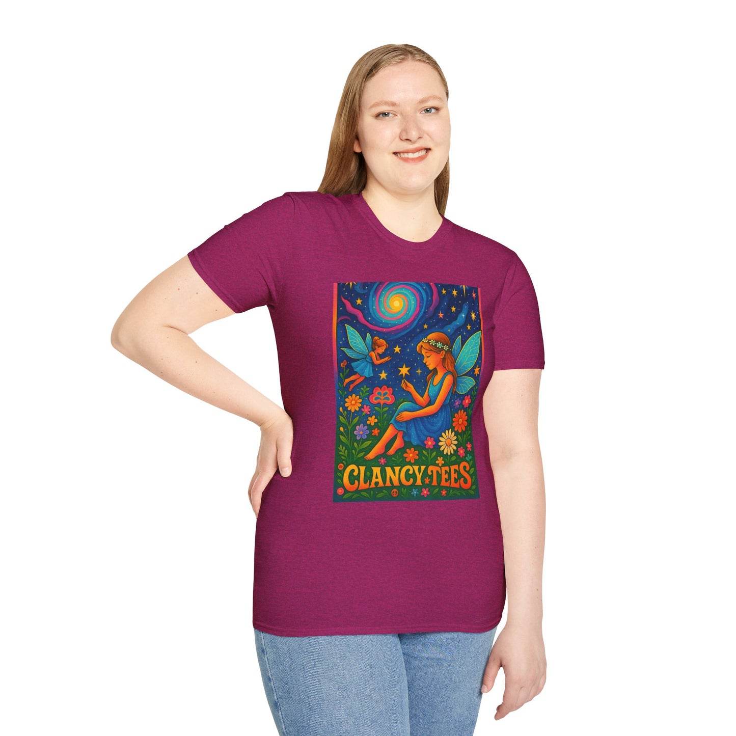 Fairy Garden T-Shirt Whimsical Fantasy Graphic Tee Cosmic Nature Shirt Gift for Dreamers Gift for Fairy Lovers Vibrant Magical Artwork