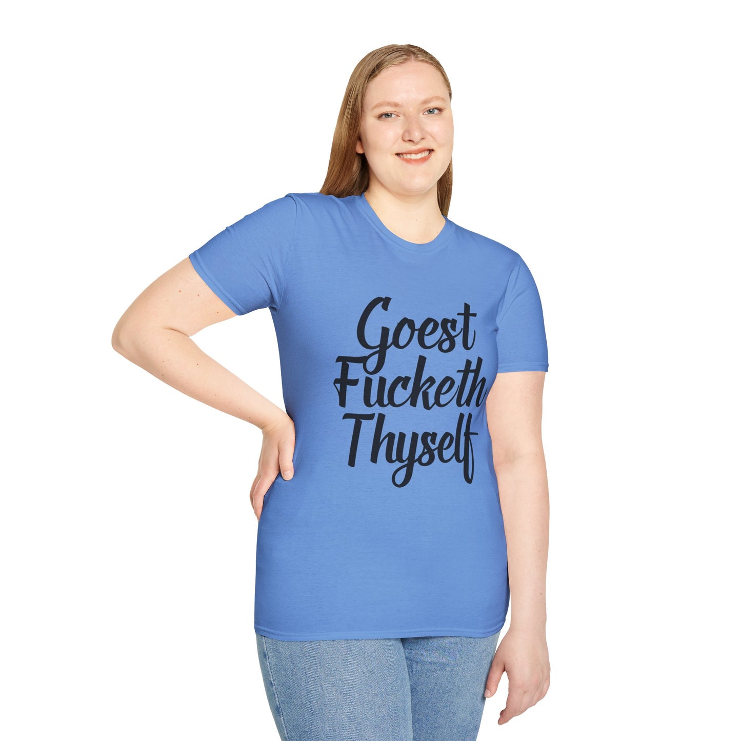 Goest Fucketh Thyself Shirt Funny Medieval Curse Tee Gift for Sarcastic People Savage Rude Humor Shirt for Unbothered Adults with Dark Attitudes