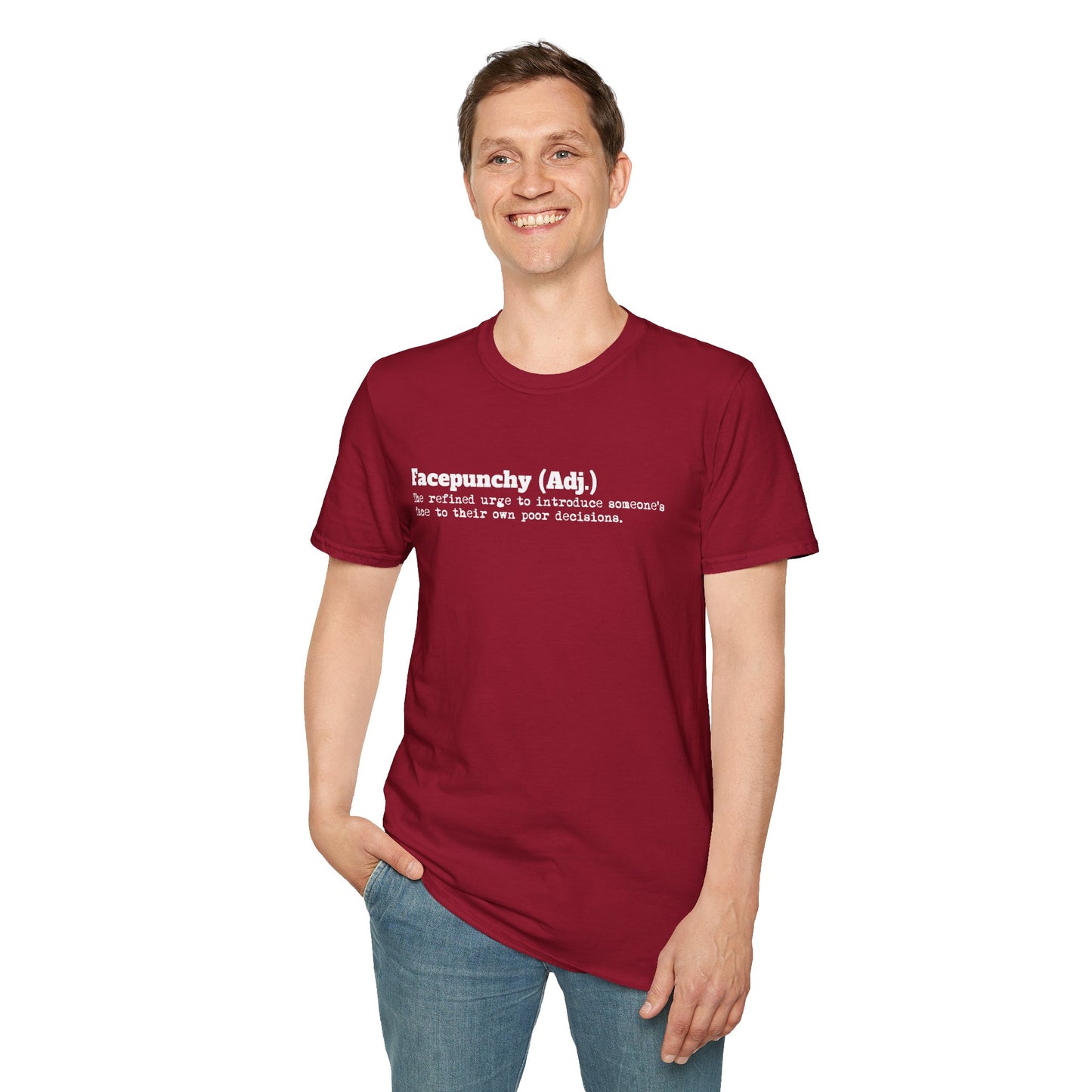 Facepunchy Definition T-Shirt Sarcastic Text Tee Funny Dictionary Shirt for Snarky People Gift for Coworkers with Attitude Passive Aggressive Humor