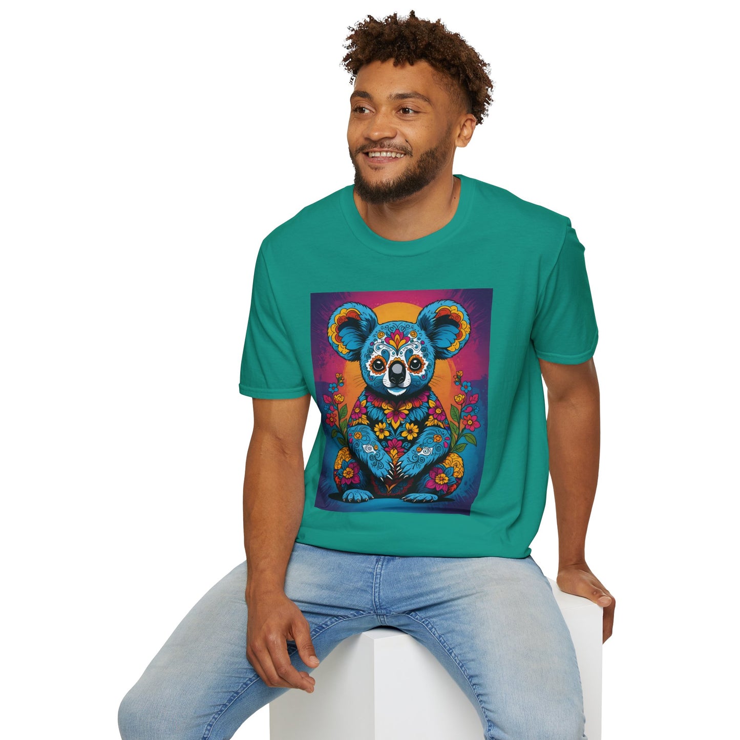 Psychedelic Koala T Shirt Trippy Animal Graphic Tee Colorful Festival Top Gift for Nature Lovers