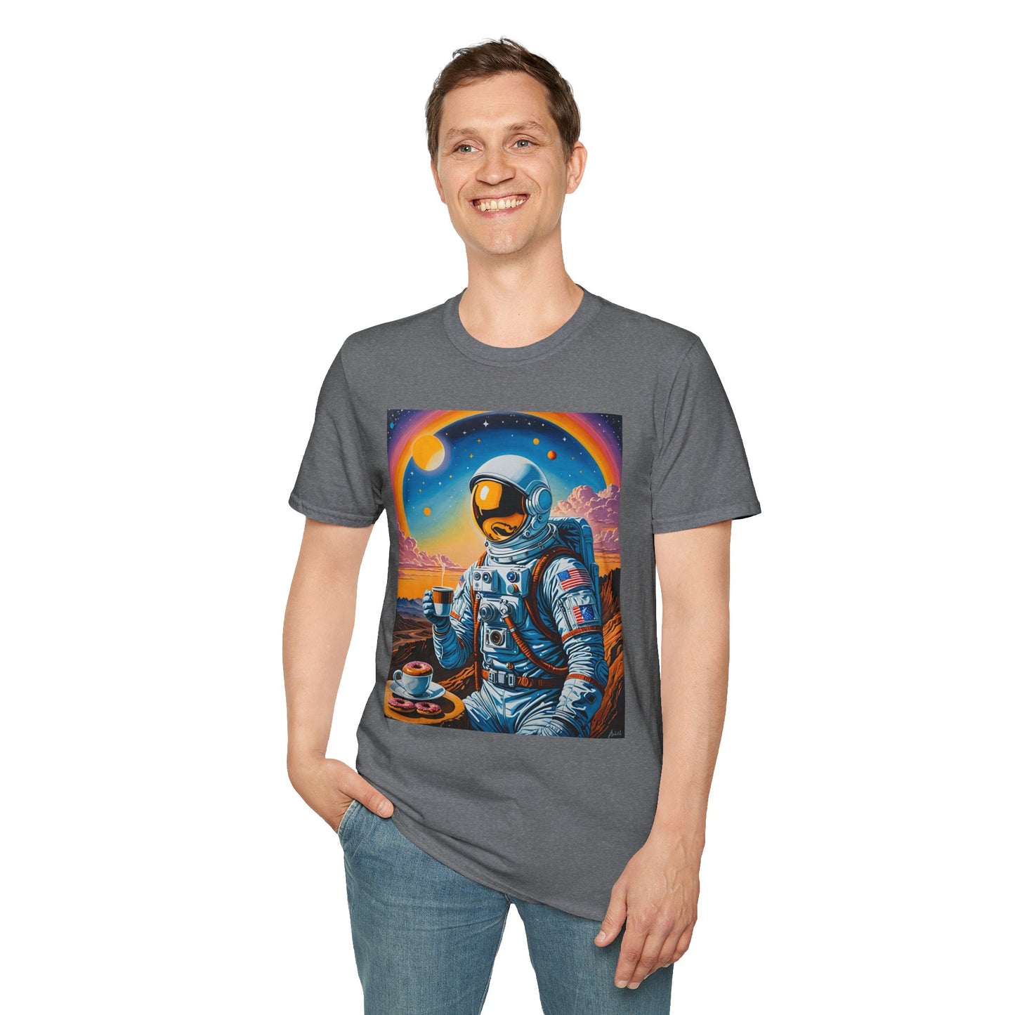 Astronaut-Themed Unisex T-Shirt, Space Lover Gift, Casual Tee, Galaxy Art Shirt, Unique Graphic Tee, Perfect for Birthdays