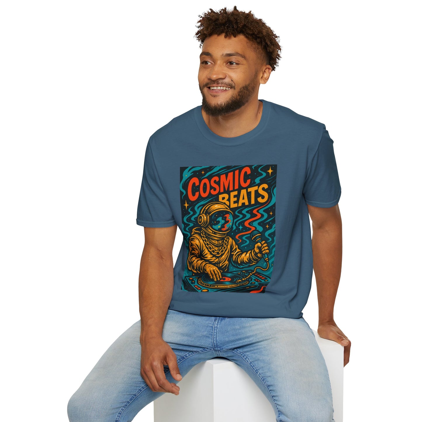 Astronaut DJ Shirt Cosmic Beats Tee Space Music Graphic Gift for EDM Lovers