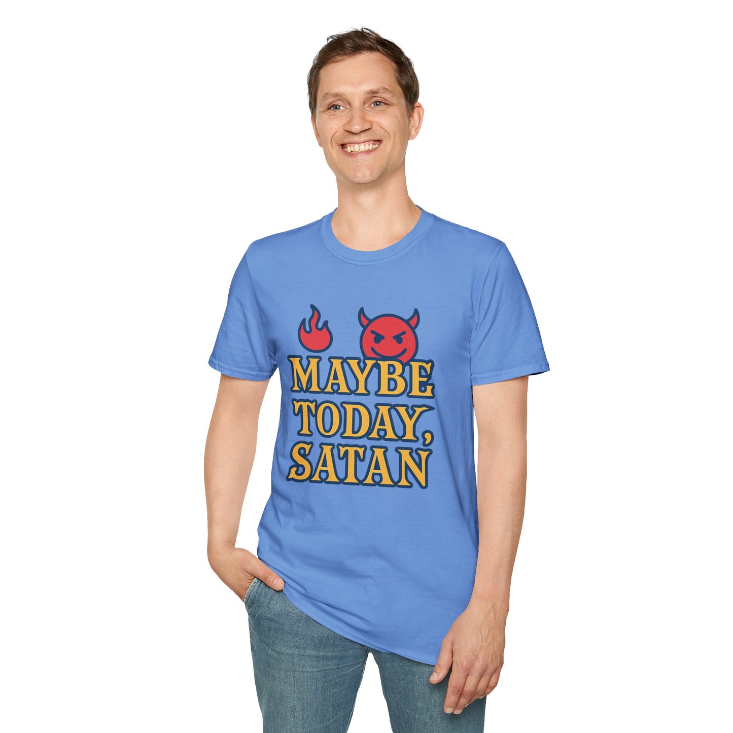 Maybe Today Satan Shirt – Funny Sarcastic Devil Tee | Bold Anti-Motivation Graphic | Snarky Spiritual Humor Shirt | Clancy Tees Original