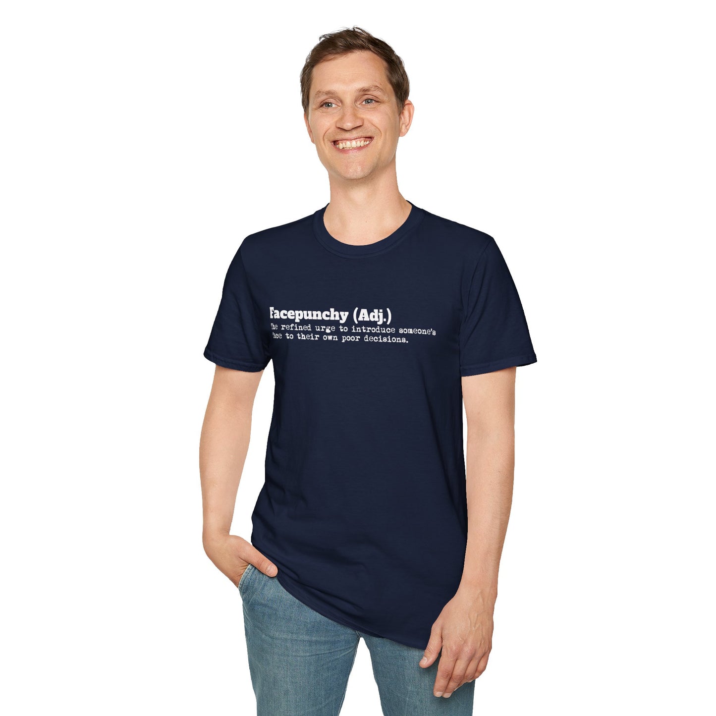 Facepunchy Definition T-Shirt Sarcastic Text Tee Funny Dictionary Shirt for Snarky People Gift for Coworkers with Attitude Passive Aggressive Humor