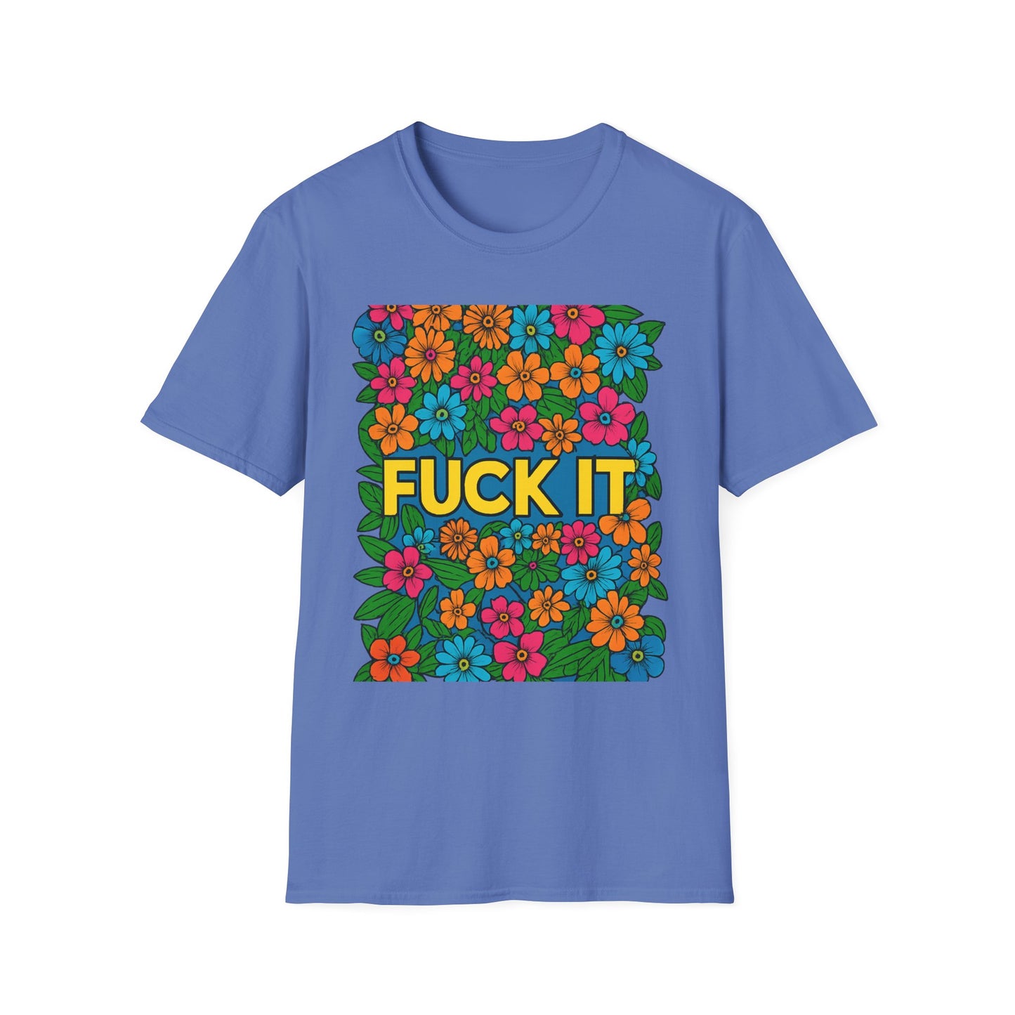 Colorful Floral Graphic T-Shirt, Casual Wear, Gift for Friends, Relaxed Style, Summer Outfit, Fun Statement Tee