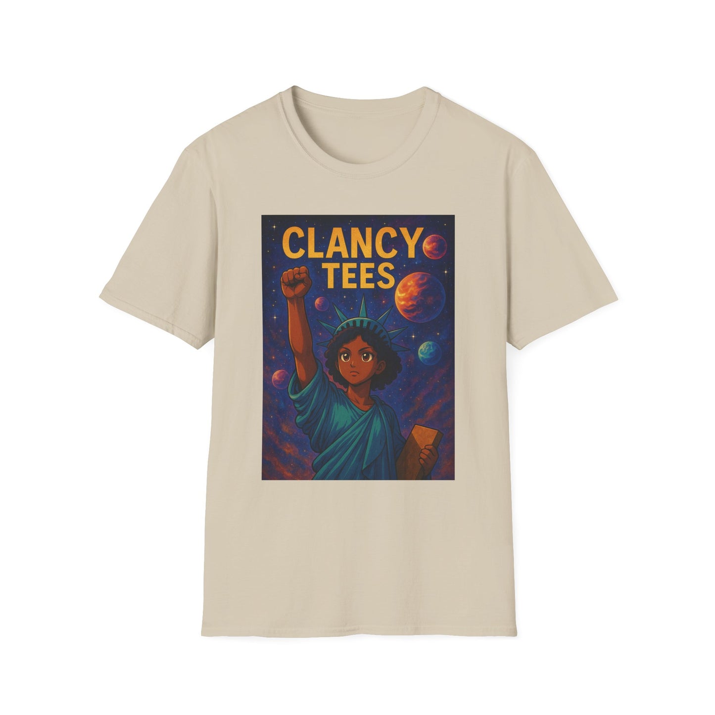 Empowerment Liberty Graphic T-Shirt, Space-Themed Tee, Unisex Casual Wear, Gift for Space Lovers, Inspirational Fashion
