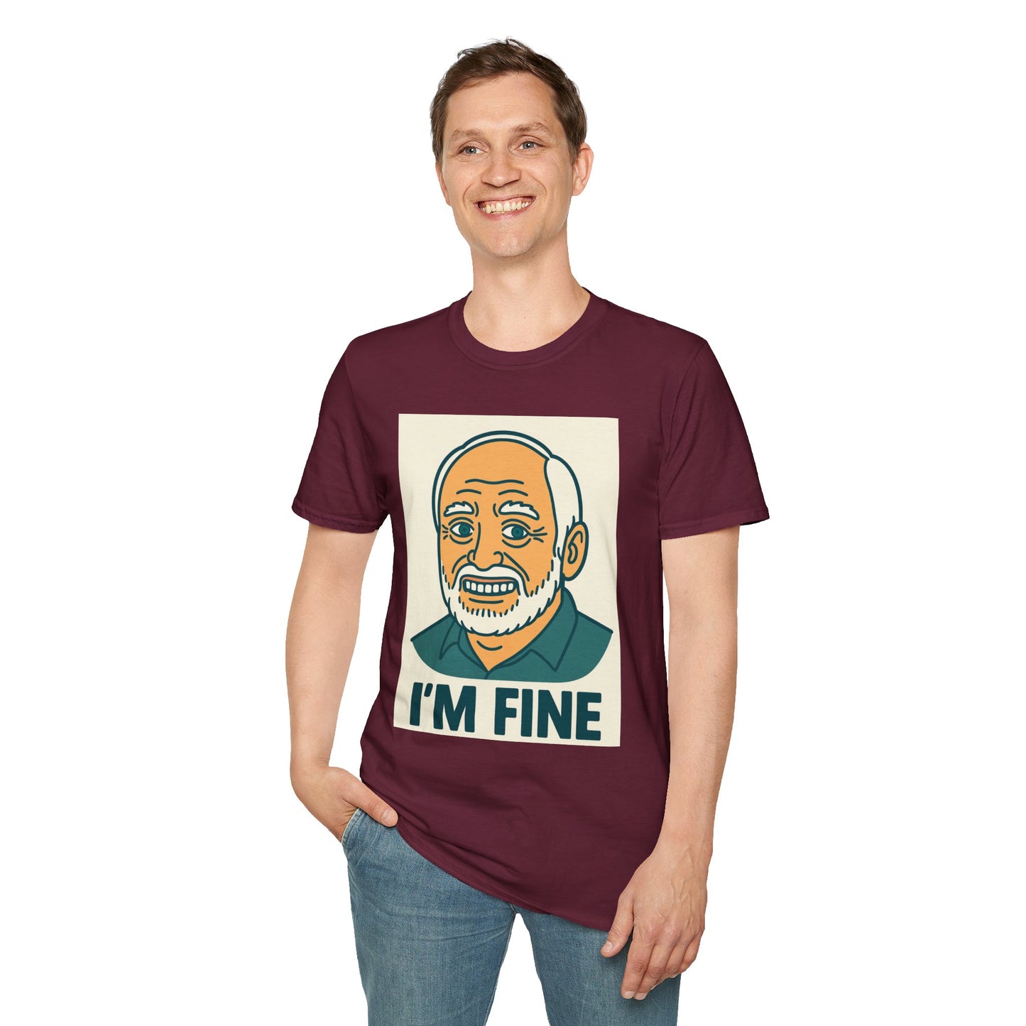 Humorous Unisex T-Shirt - 'I'M FINE', Funny Gift, Casual Wear, Everyday Humor, Father's Day Tee, Gift for Dad