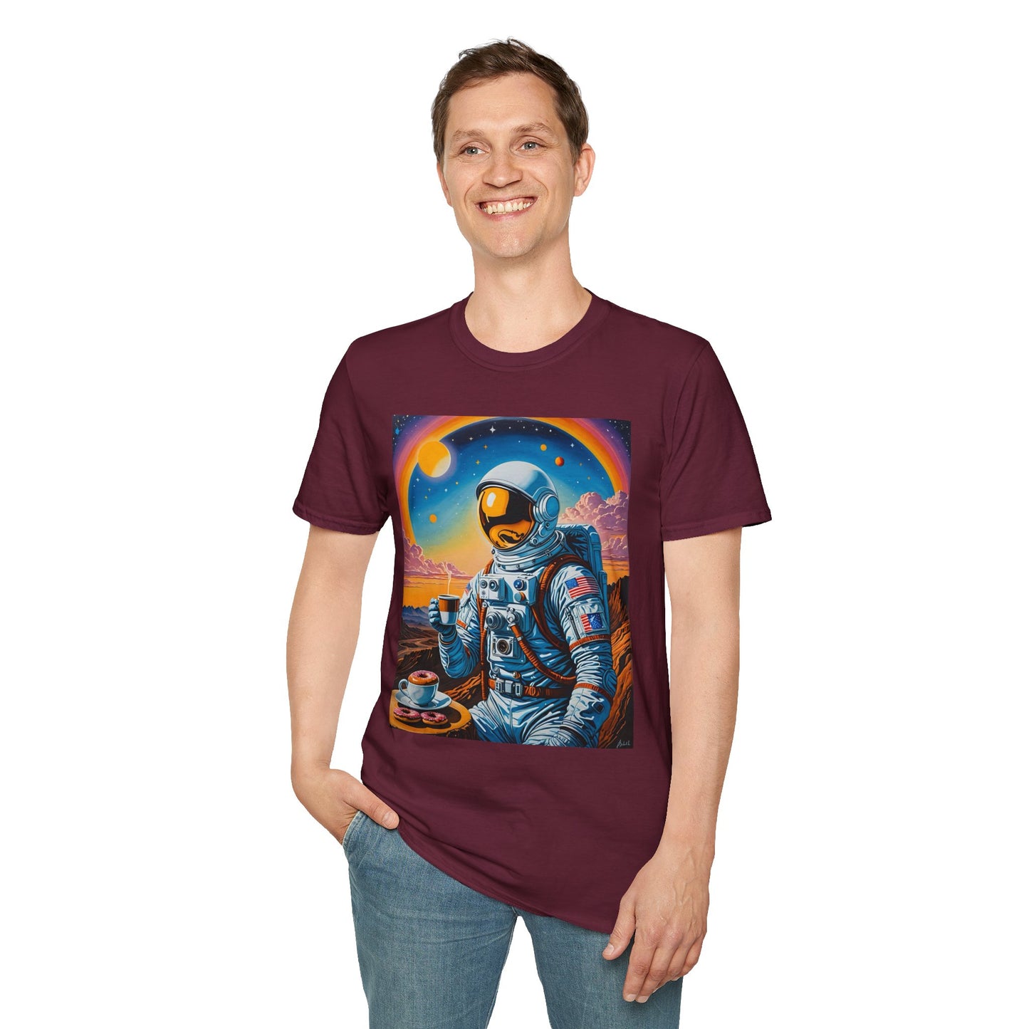 Astronaut-Themed Unisex T-Shirt, Space Lover Gift, Casual Tee, Galaxy Art Shirt, Unique Graphic Tee, Perfect for Birthdays