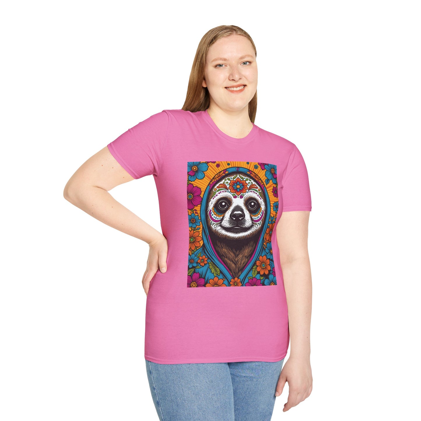 Psychedelic Sloth T Shirt Trippy Animal Graphic Tee Colorful Festival Top Gift for Sloth Lovers