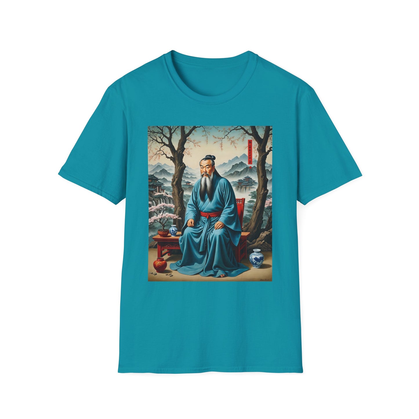 Ancient Scholar T-Shirt Eastern Wisdom Graphic Tee Traditional Art Shirt Gift for History Buffs Gift for Philosophy Fans Timeless Cultural Artwork