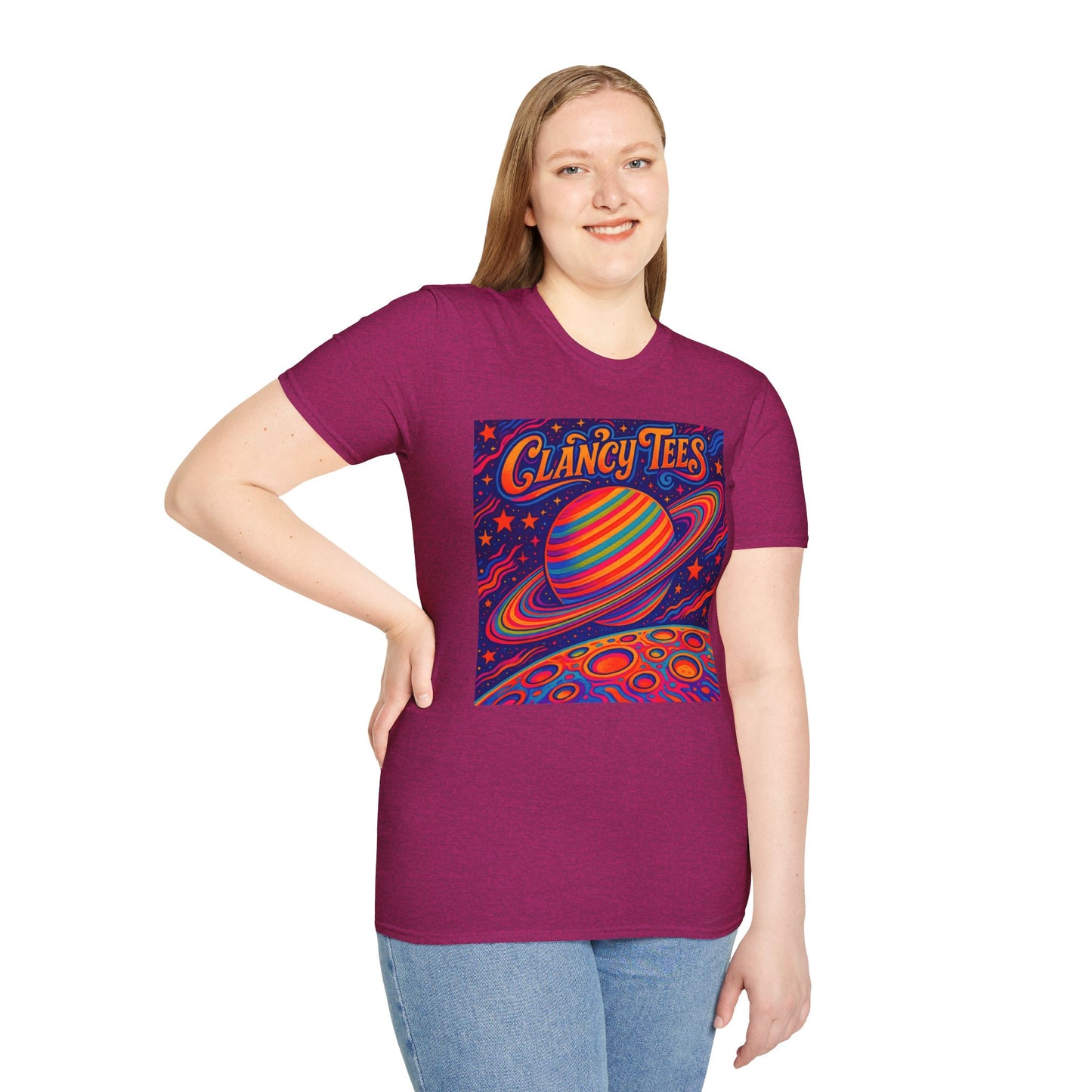 Psychedelic Saturn Shirt – Trippy Outer Space Graphic Tee with Colorful Planet Art – Gift for Stargazers, Spaceheads, and Cosmic Explorers