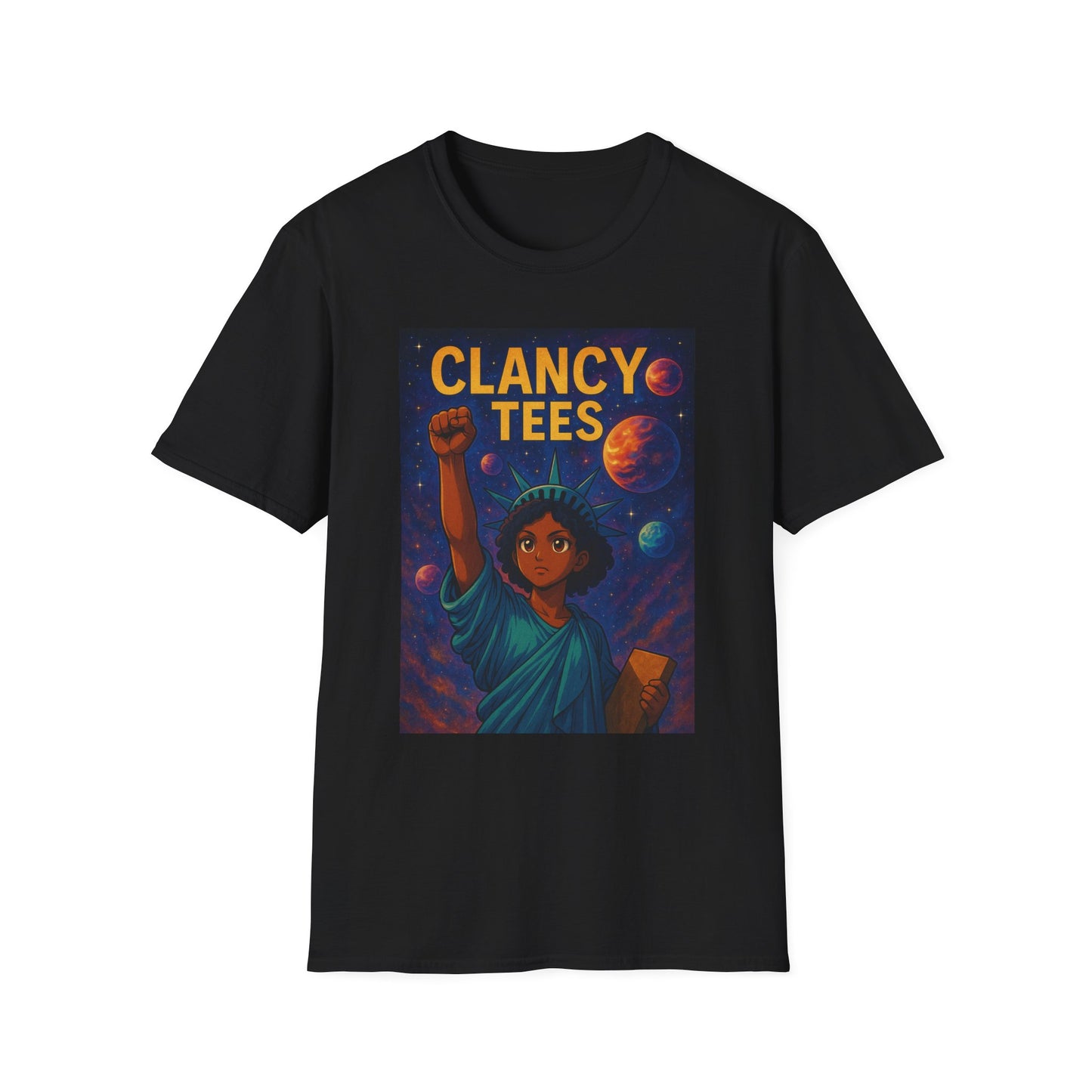 Empowerment Liberty Graphic T-Shirt, Space-Themed Tee, Unisex Casual Wear, Gift for Space Lovers, Inspirational Fashion