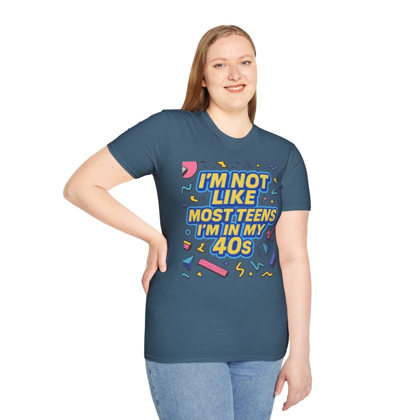 I’m Not Like Most Teens I’m in My 40s Shirt Funny Retro Tee Gift for Middle Aged Millennials Gen X Humor Nostalgia Shirt for Aging with Attitude