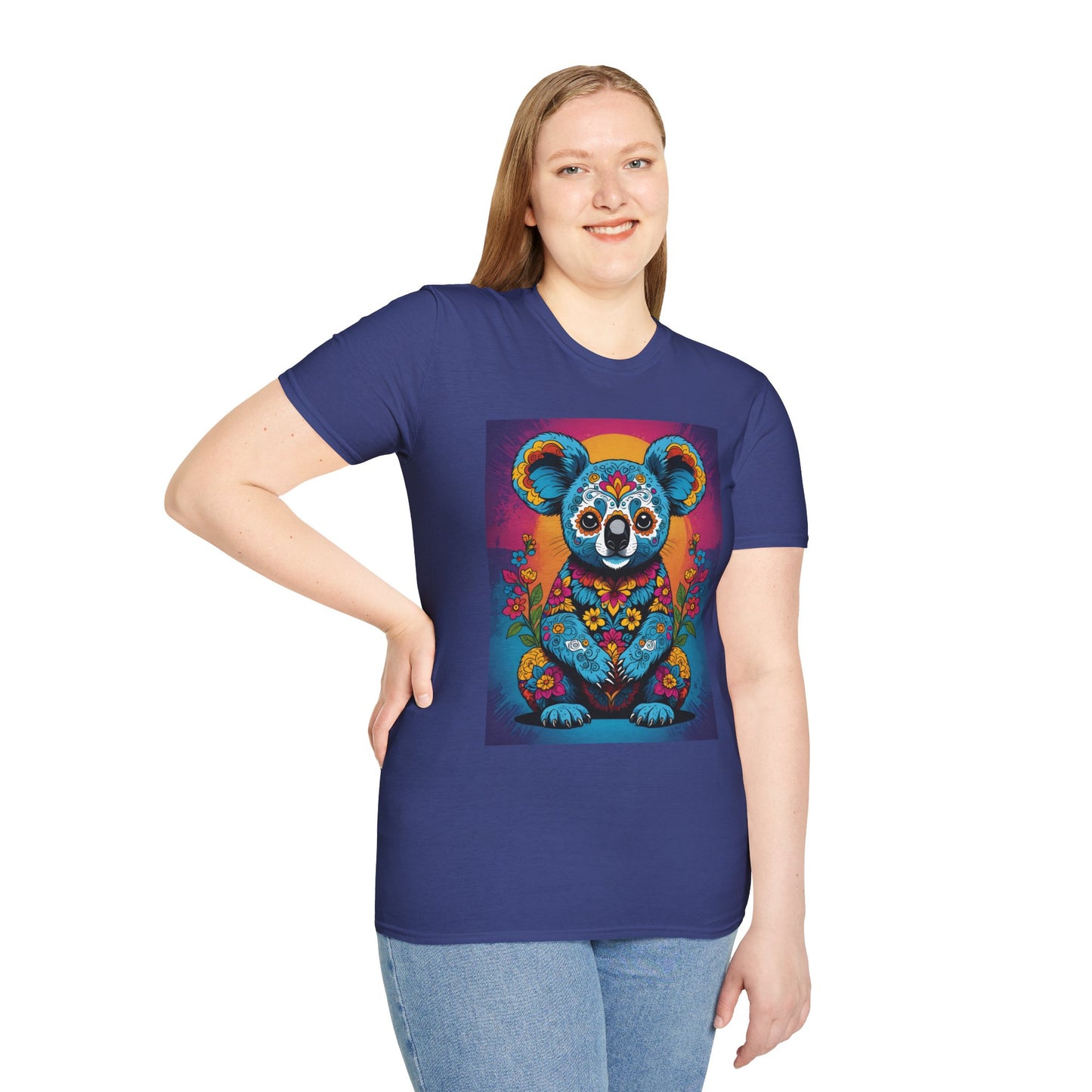 Psychedelic Koala T Shirt Trippy Animal Graphic Tee Colorful Festival Top Gift for Nature Lovers