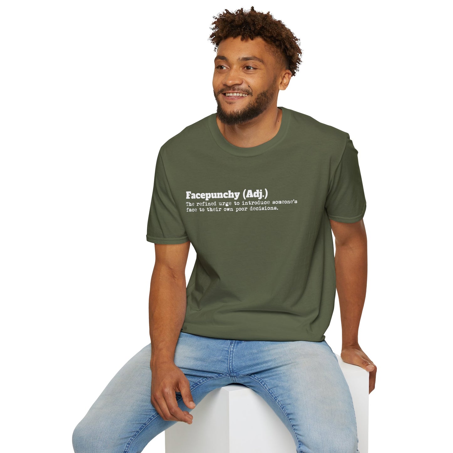 Facepunchy Definition T-Shirt Sarcastic Text Tee Funny Dictionary Shirt for Snarky People Gift for Coworkers with Attitude Passive Aggressive Humor
