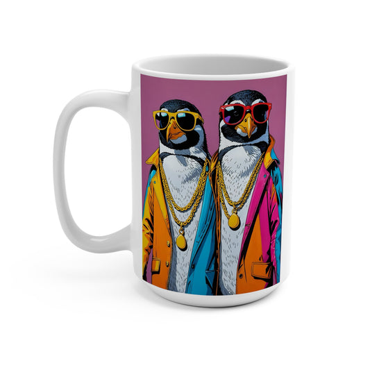 Cool Penguin Mug Hip Hop Animal Artwork Ceramic Coffee Cup Gift for Funny Friends