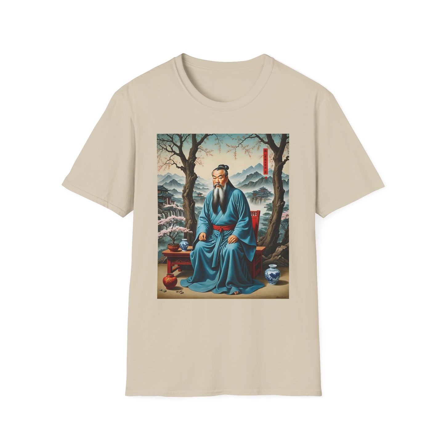 Ancient Scholar T-Shirt Eastern Wisdom Graphic Tee Traditional Art Shirt Gift for History Buffs Gift for Philosophy Fans Timeless Cultural Artwork