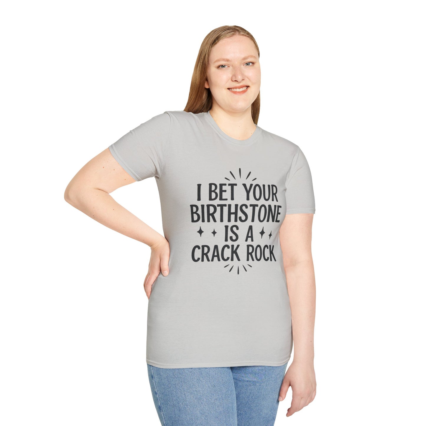 Crack Rock Birthstone Shirt – Funny Insult Tee – Gift for Petty Friends, Sarcastic Adults, and People Who Love Dark Humor