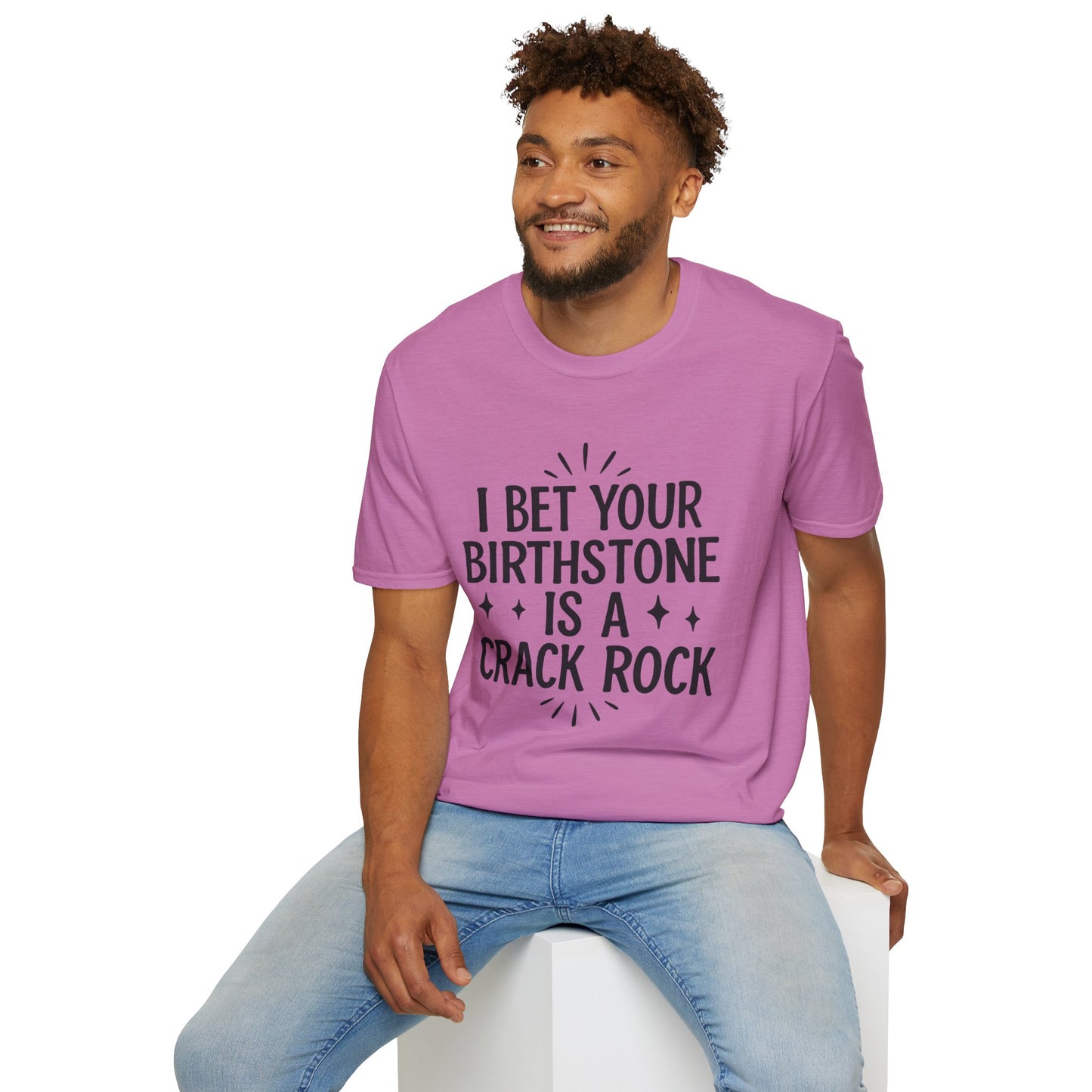 Crack Rock Birthstone Shirt – Funny Insult Tee – Gift for Petty Friends, Sarcastic Adults, and People Who Love Dark Humor