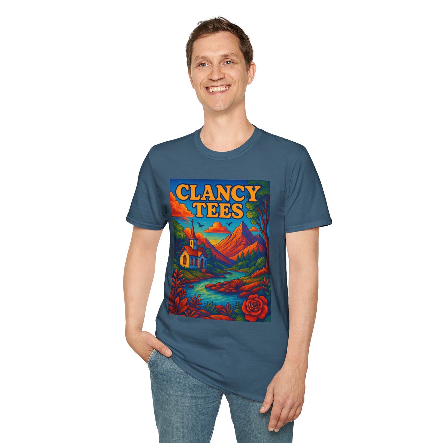 Vibrant Scenic Unisex T-Shirt, Outdoor Adventure Tee, Nature Lover Apparel, Art-Inspired Casual Wear, Gift for All Occasions, Clancy Tees