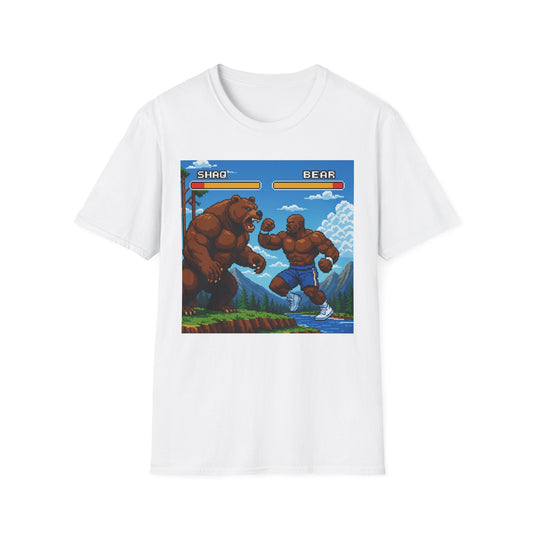 Shaq vs Bear Funny T-Shirt | Retro Arcade Fighter Tee | Gift for Gamers & 90s Kids | Weird Animal Combat Shirt