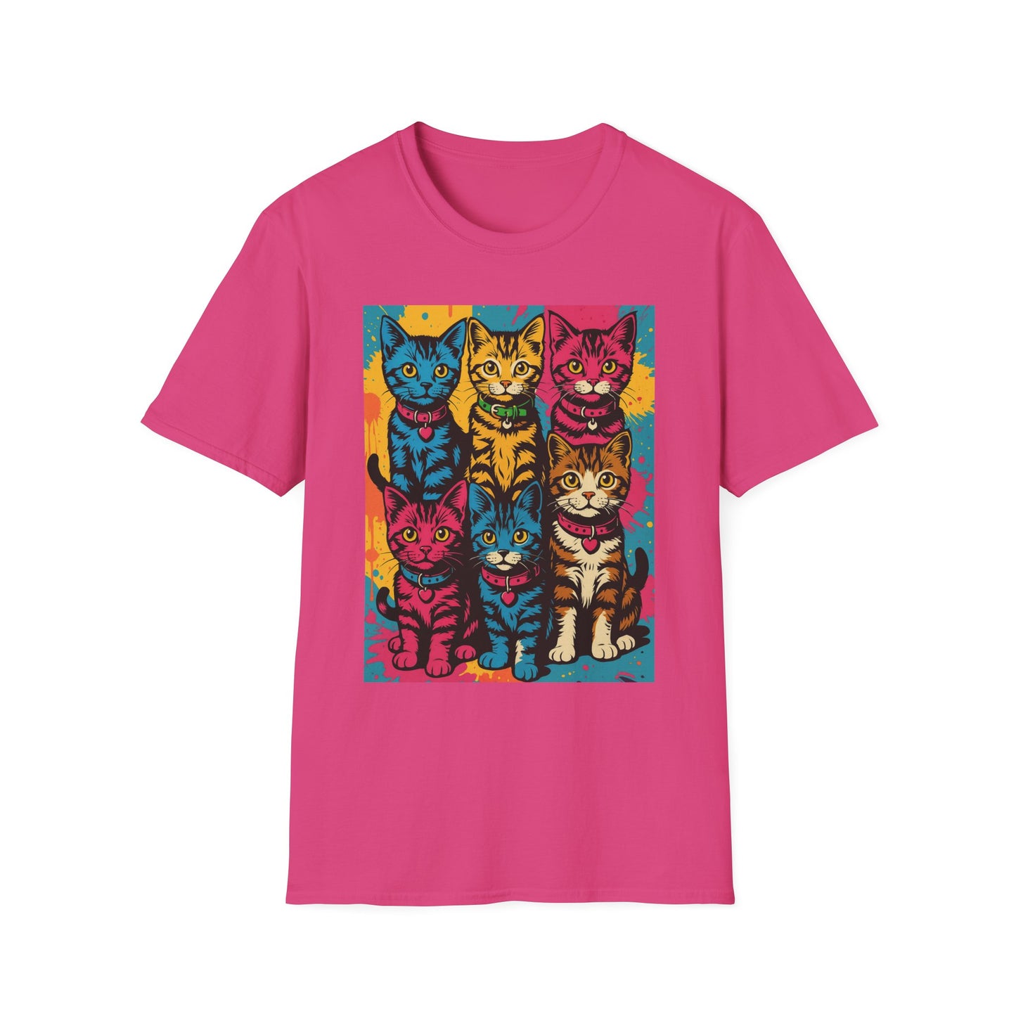 Rainbow Cats Art Shirt – Colorful Cat Lover Tee for Feline Fans – Funny Gift for Cat Moms, Pet Parents, Weird Cat People & Whimsical Animal Aesthetic