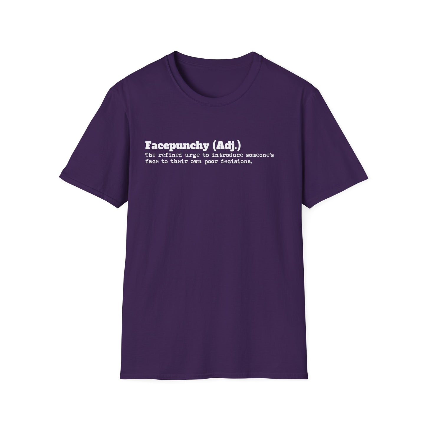 Facepunchy Definition T-Shirt Sarcastic Text Tee Funny Dictionary Shirt for Snarky People Gift for Coworkers with Attitude Passive Aggressive Humor