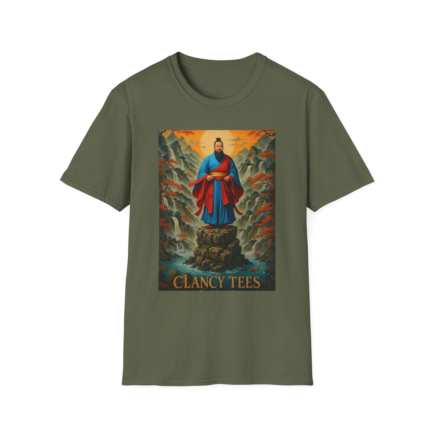 Ancient Warrior Monk T-Shirt Samurai Zen Mountain Tee Japanese Warrior Art Shirt Gift for Martial Arts Fans Gift for History Lovers Spiritual Art