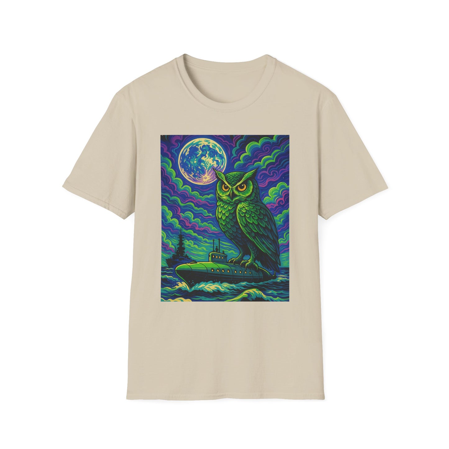 Psychedelic Owl T-Shirt – Trippy Moonlight Animal Tee – Gift for Night Owls, Nature Lovers, Surreal Art Fans & Creatures of the Cosmic Forest