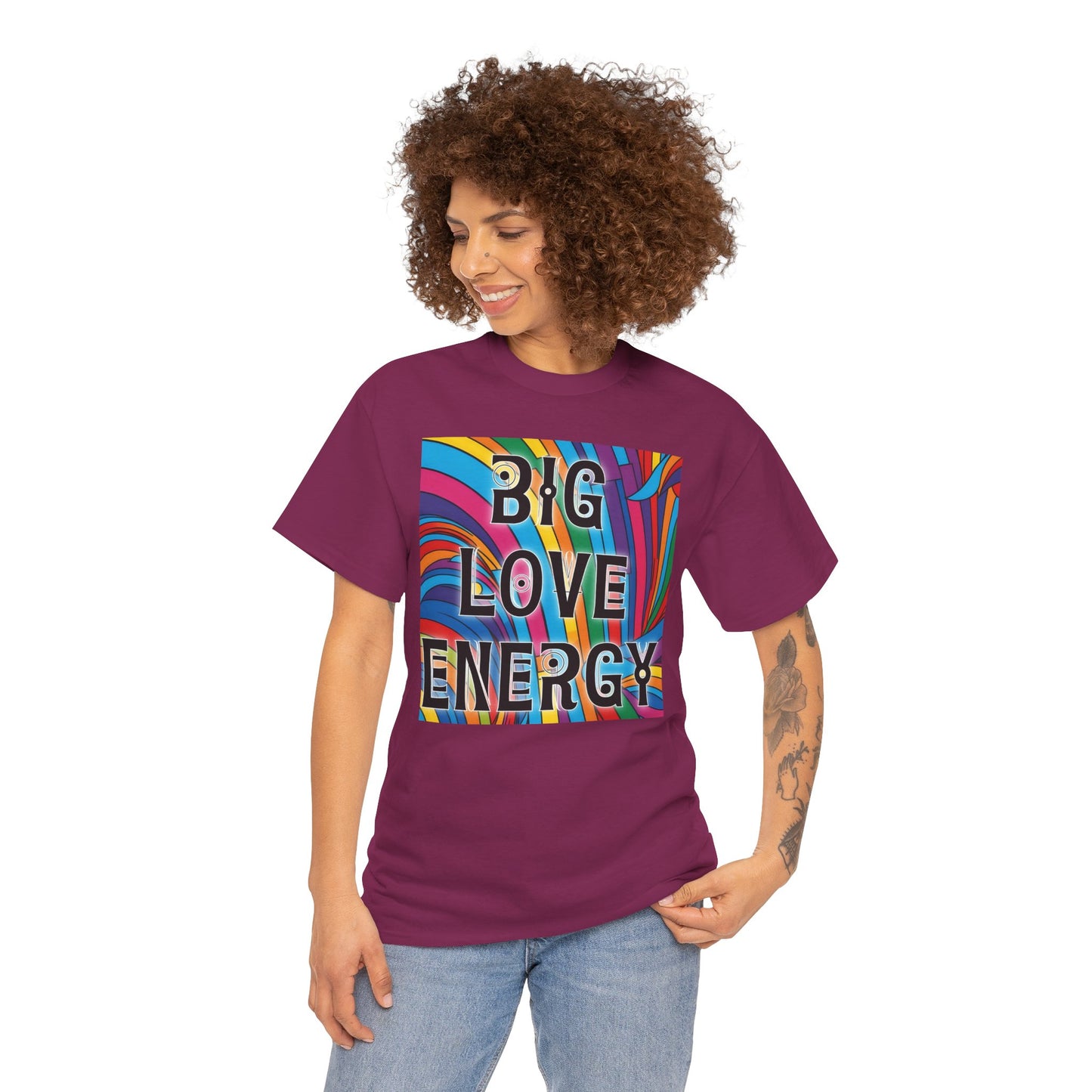 Big Love Energy Tee – Bold Rainbow Graphic T-Shirt