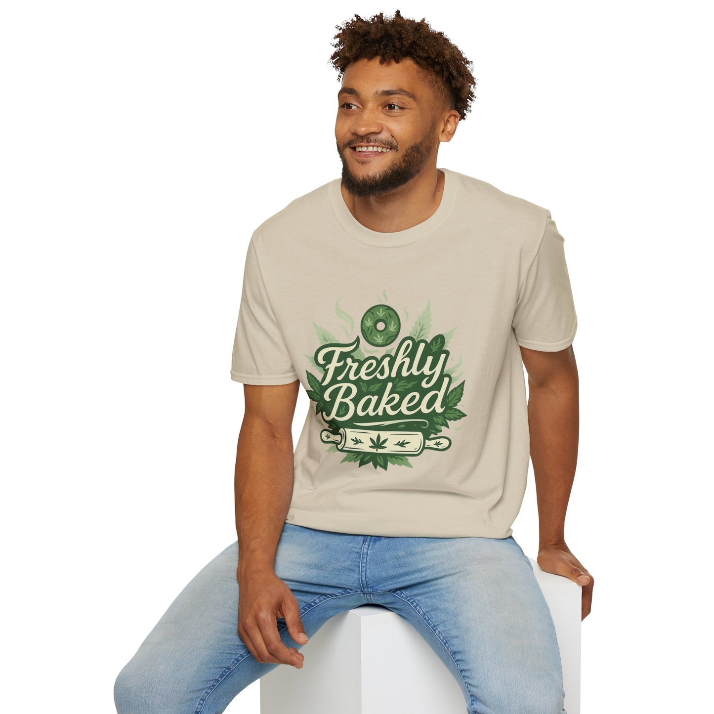 Freshly Baked T-Shirt, Unisex Graphic Tee for Cooks, Foodies, Parties, 420 Celebrations, Unique Gift Idea