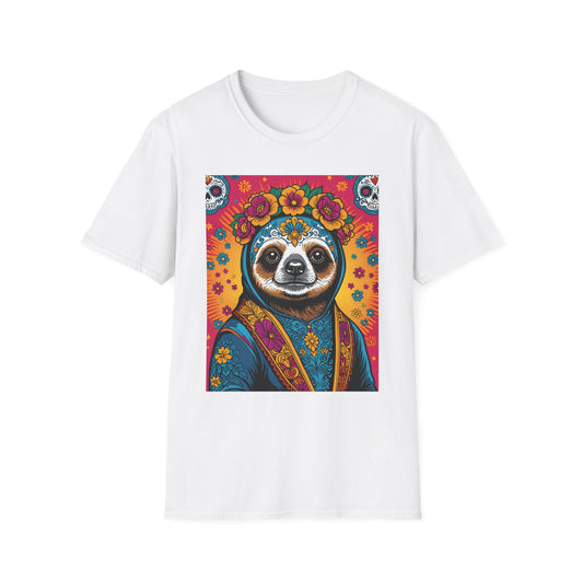 Boho Sloth T Shirt Trippy Animal Graphic Tee Colorful Festival Top Gift for Sloth Lovers