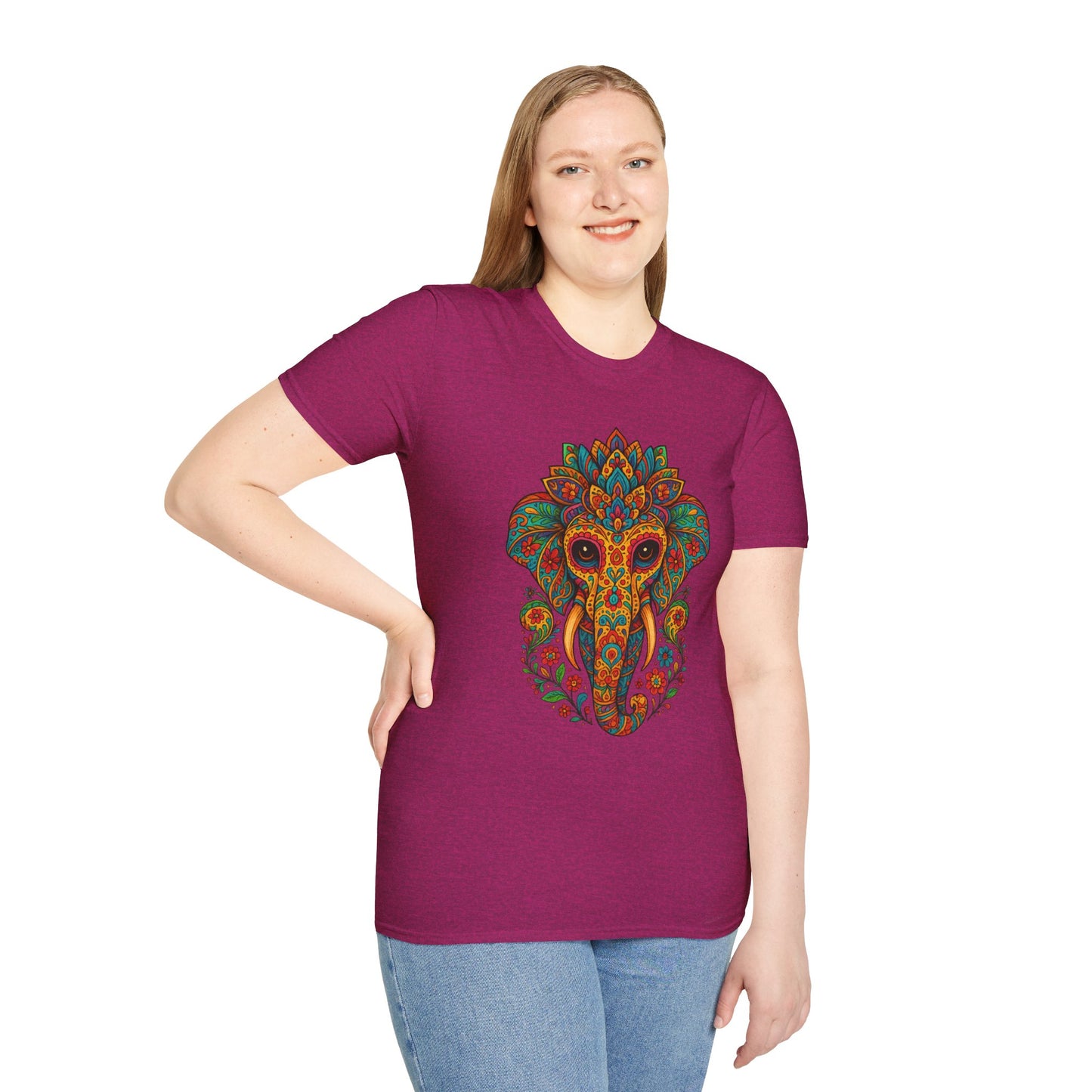 Boho Elephant Shirt Psychedelic Floral Head Art Tee Gift for Spiritual Seekers Animal Lovers and Mindful Hippies with a Love for Earthy Trippy Vibes