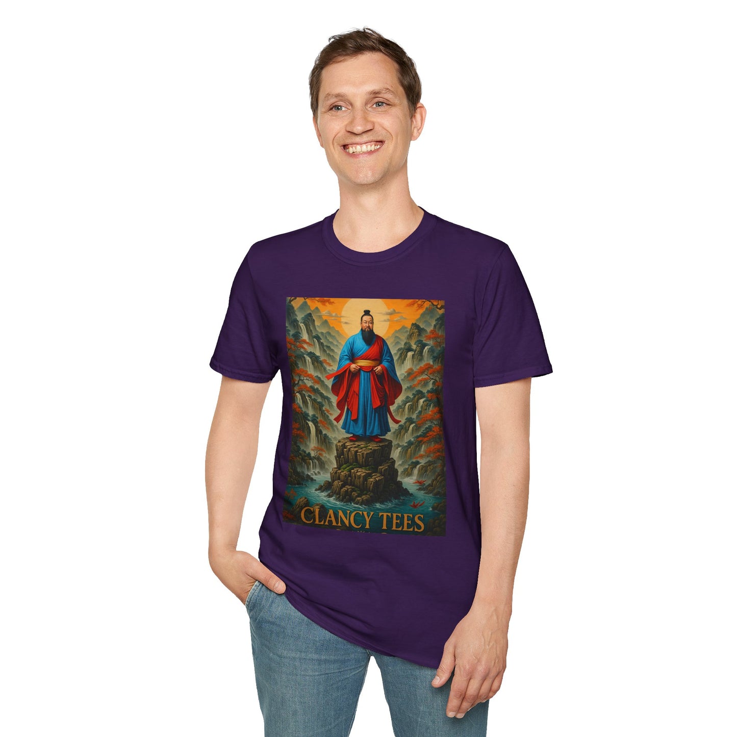 Ancient Warrior Monk T-Shirt Samurai Zen Mountain Tee Japanese Warrior Art Shirt Gift for Martial Arts Fans Gift for History Lovers Spiritual Art