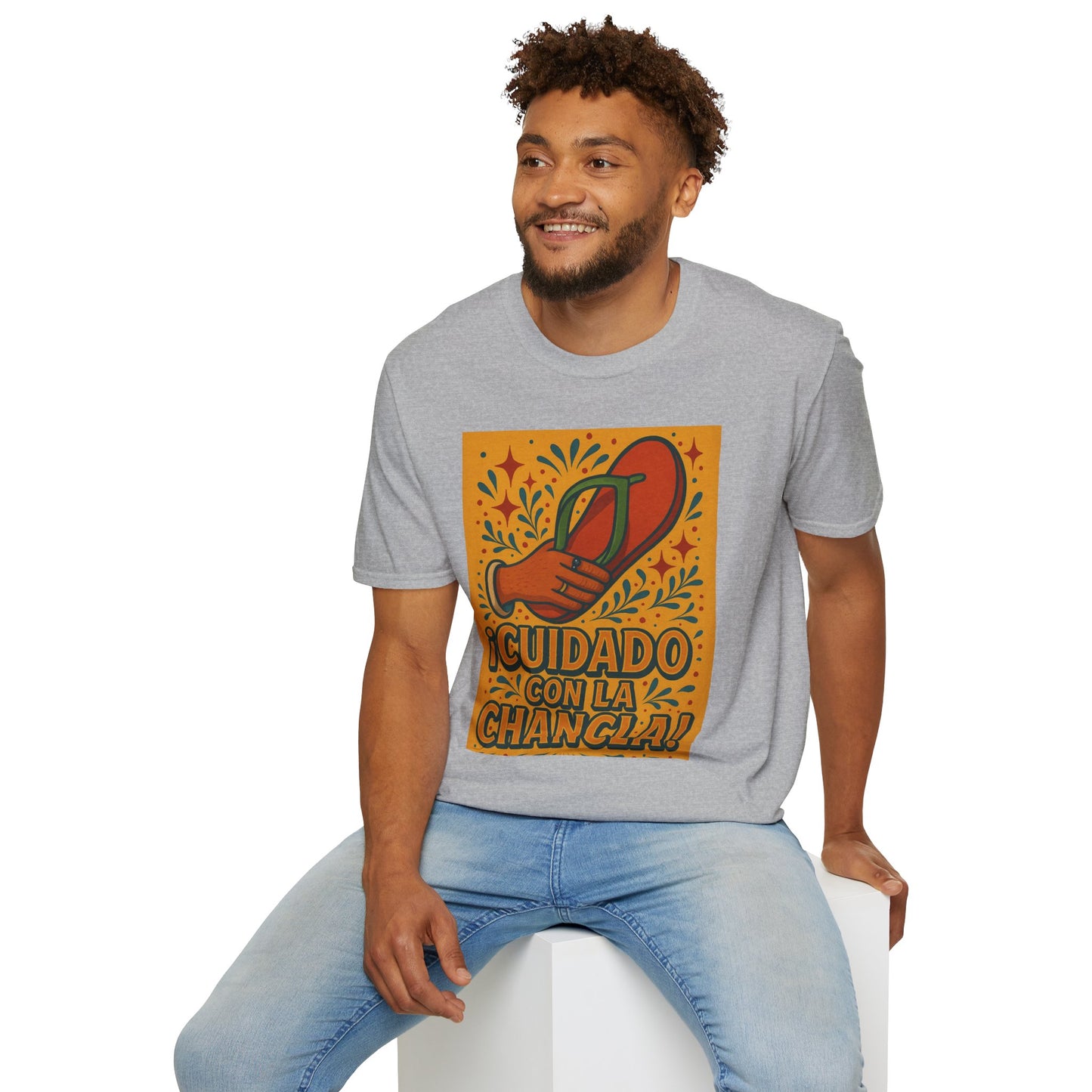 Cuidado Con La Chancla T-Shirt Funny Spanish Graphic Tee Latin Humor Shirt Fiesta Party Shirt Gift for Hispanic Friends Gift for Moms Gift for Abuela