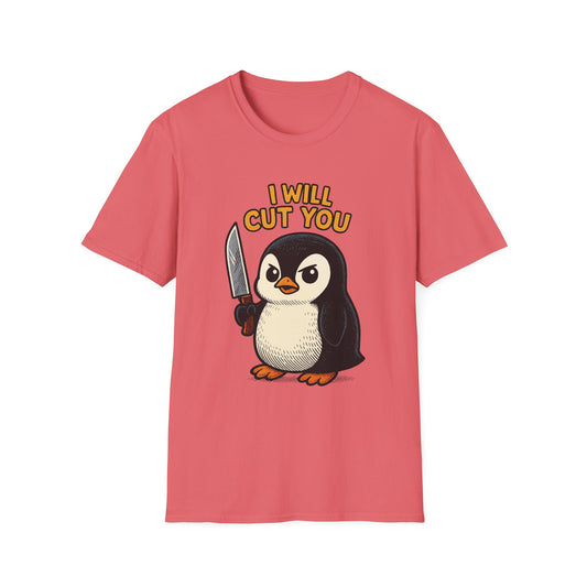 Angry Penguin Knife Shirt – Funny Animal Graphic Tee, Sarcastic Gift for Introverts, Cute but Deadly Humor Shirt