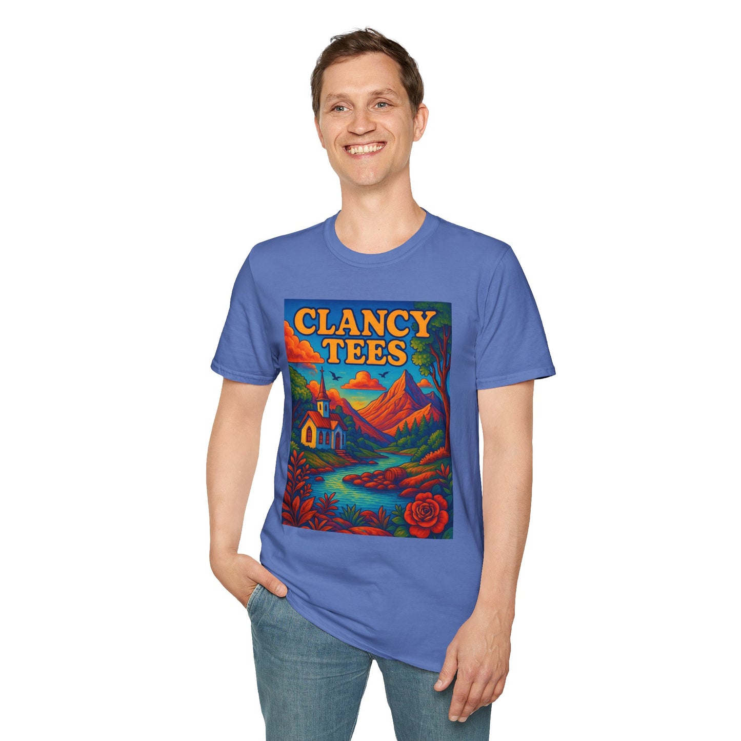 Vibrant Scenic Unisex T-Shirt, Outdoor Adventure Tee, Nature Lover Apparel, Art-Inspired Casual Wear, Gift for All Occasions, Clancy Tees