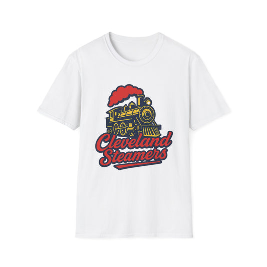 Cleveland Steamers Funny Train T Shirt Retro Sports Parody Tee Gift for Cleveland Fans Gag Shirt Locomotive Joke Apparel for Adults