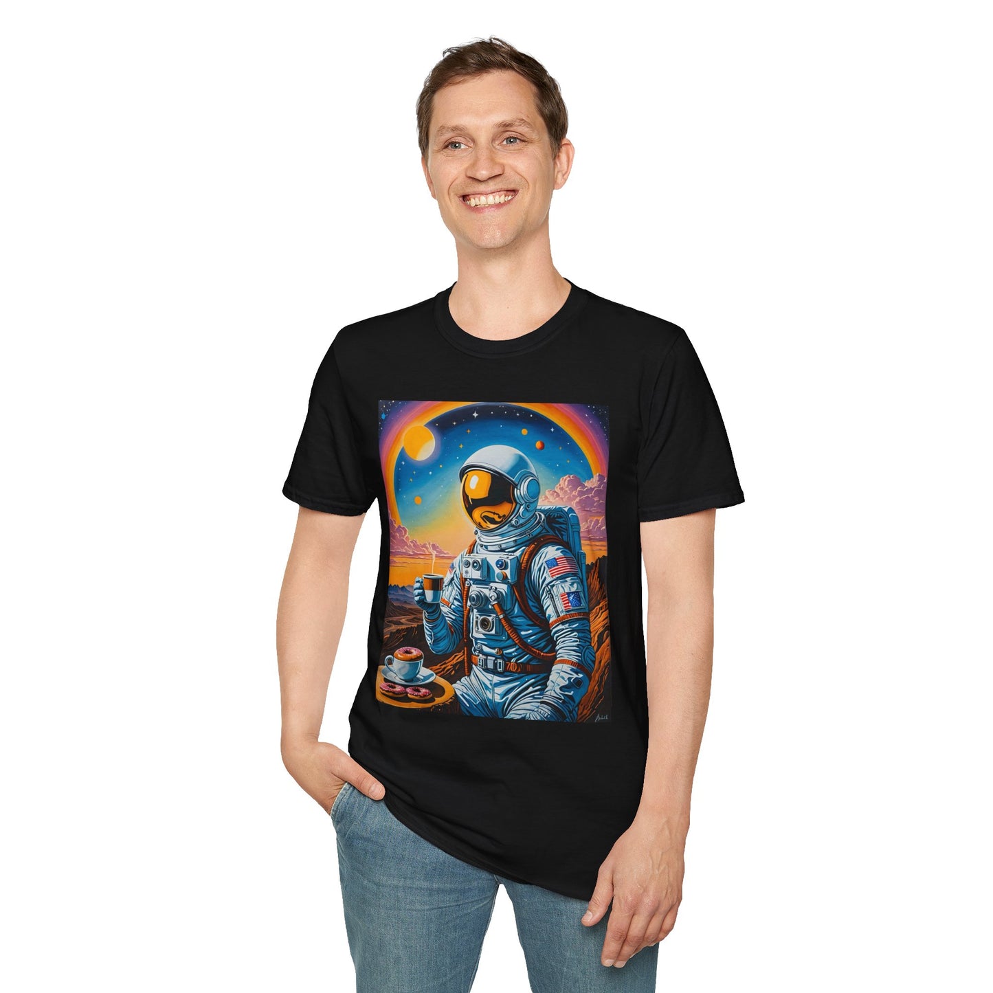 Astronaut-Themed Unisex T-Shirt, Space Lover Gift, Casual Tee, Galaxy Art Shirt, Unique Graphic Tee, Perfect for Birthdays