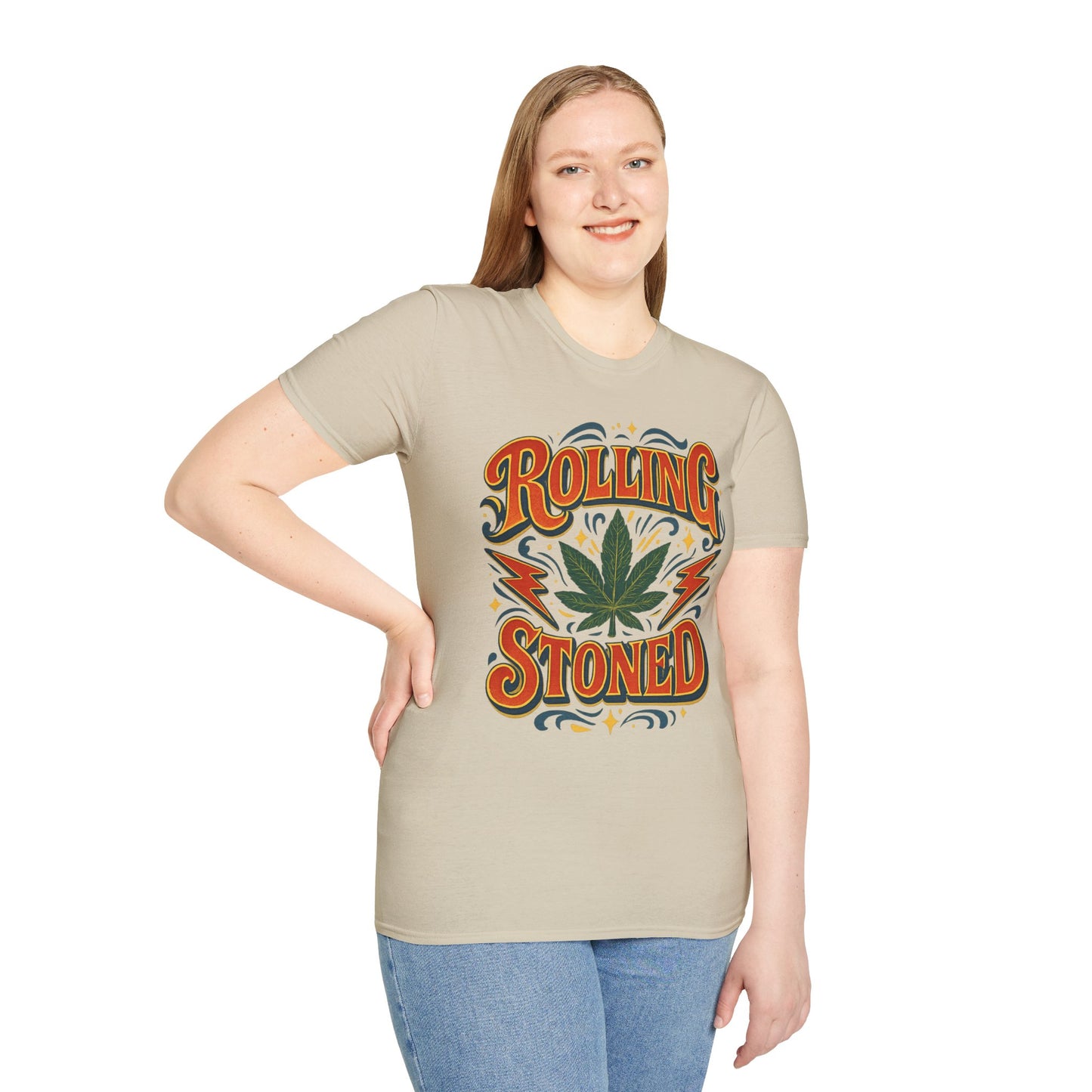 Rolling Stoned Weed Shirt – Funny Cannabis Leaf Tee – Gift for Potheads, 420 Smokers, Stoner Music Fans, and Chill Marijuana Enthusiasts